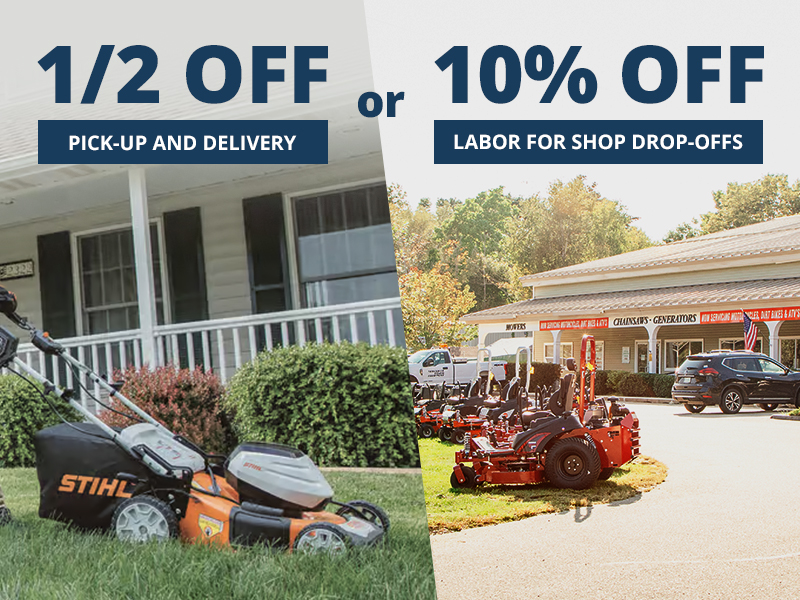 1/2 off delivery and 10% off labor for shop drop offs