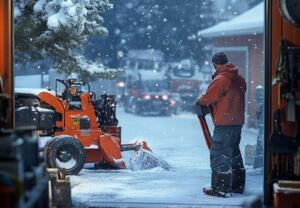 man operating snow removal equipment