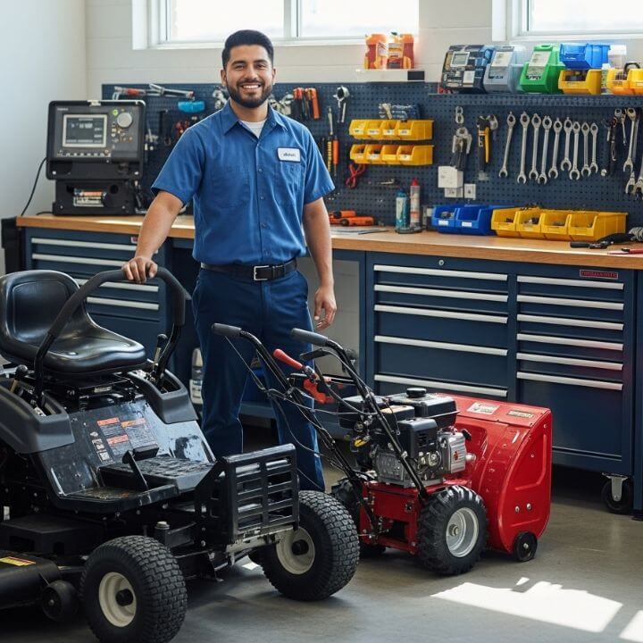 technician in equipment service garage