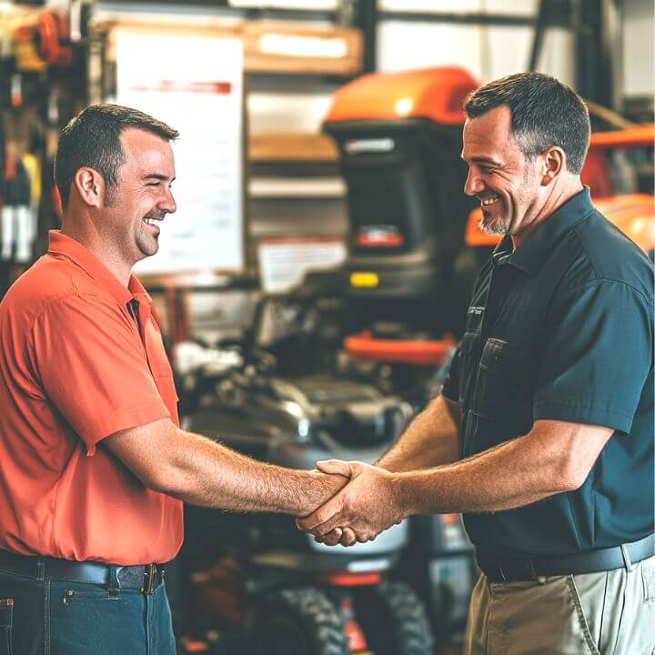 customer service interaction inside repair center