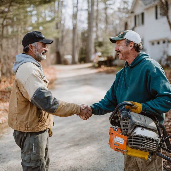 homeowner handshake with technician