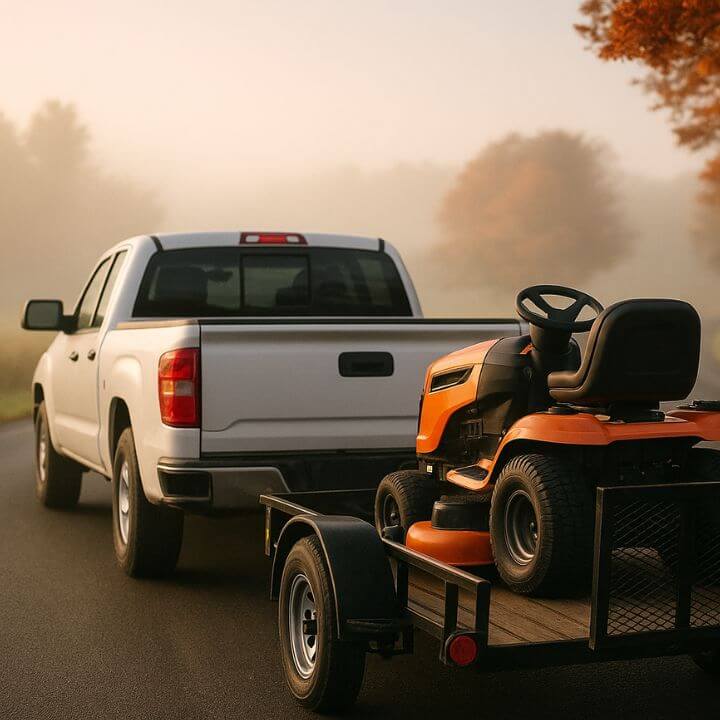 pickup truck with mower