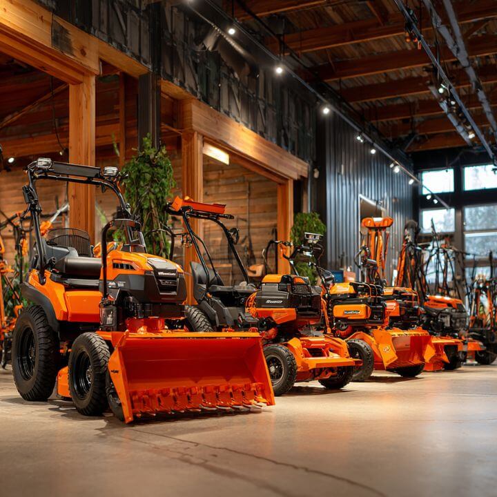 outdoor power equipment showroom display