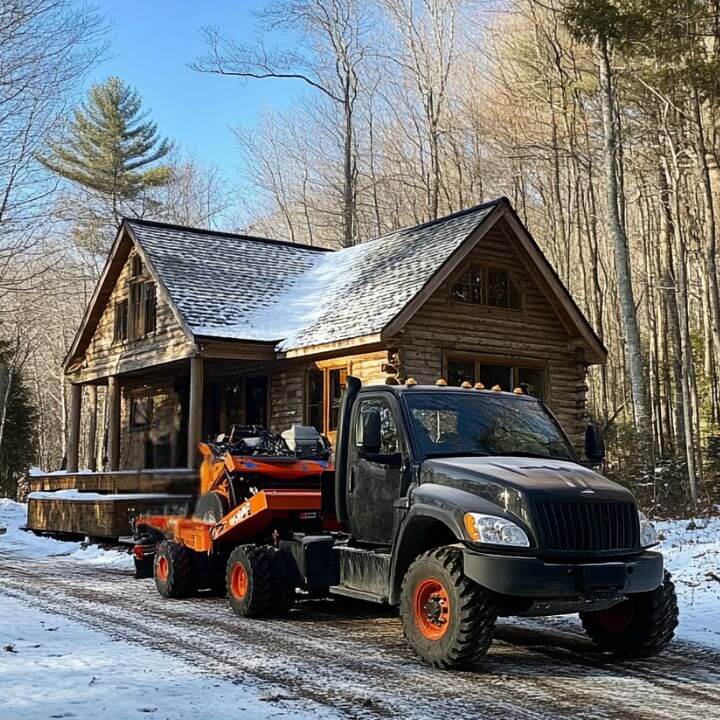 pickup truck delivering snowblower