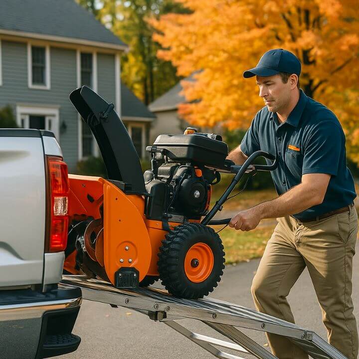 pickup truck snowblower transport