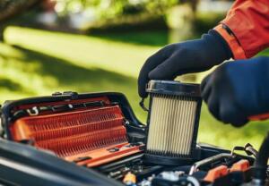 replacing lawn mower filter