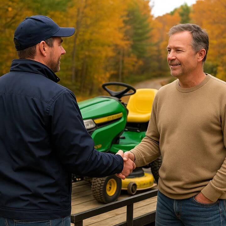 technician and customer handshake