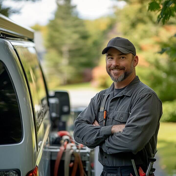 technician with service van