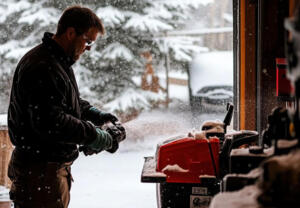 winter equipment repair in progress