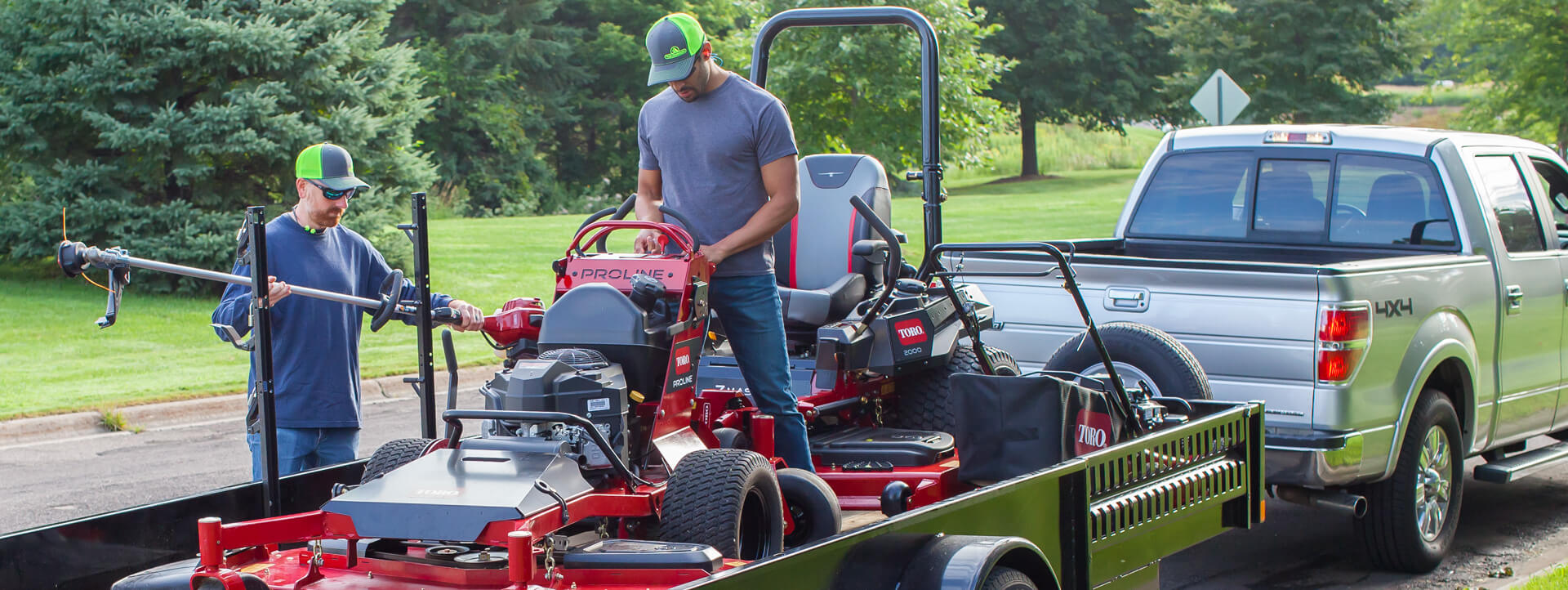 2 commercial series lawn mowers a grandstand a zero turn