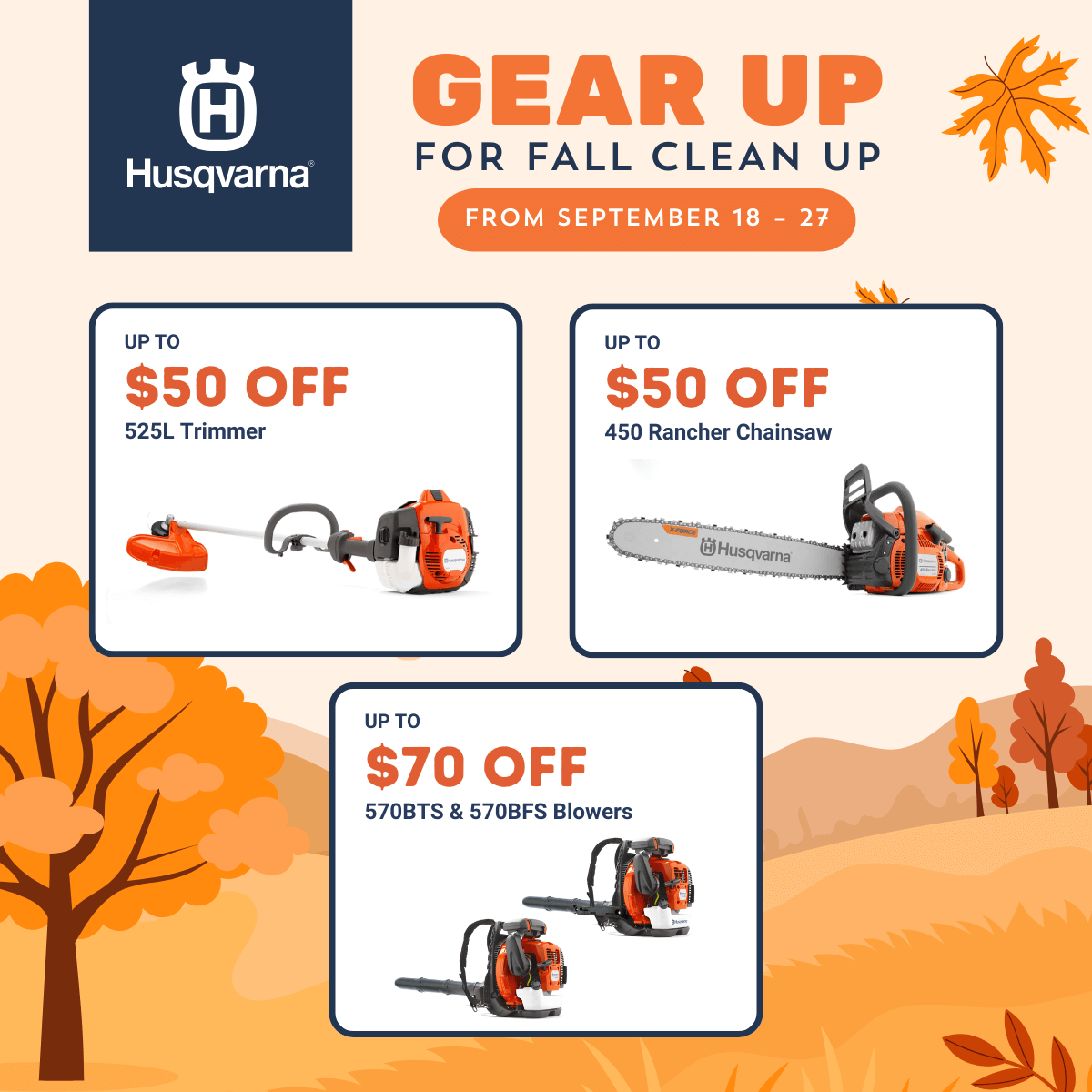 Husqvarna Fall Clean Up Sept 2025