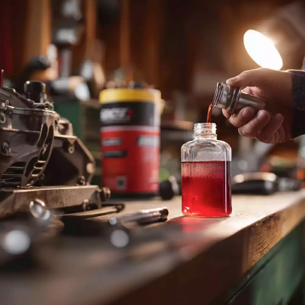 Adding fuel stabilizer to a small engine gas tank