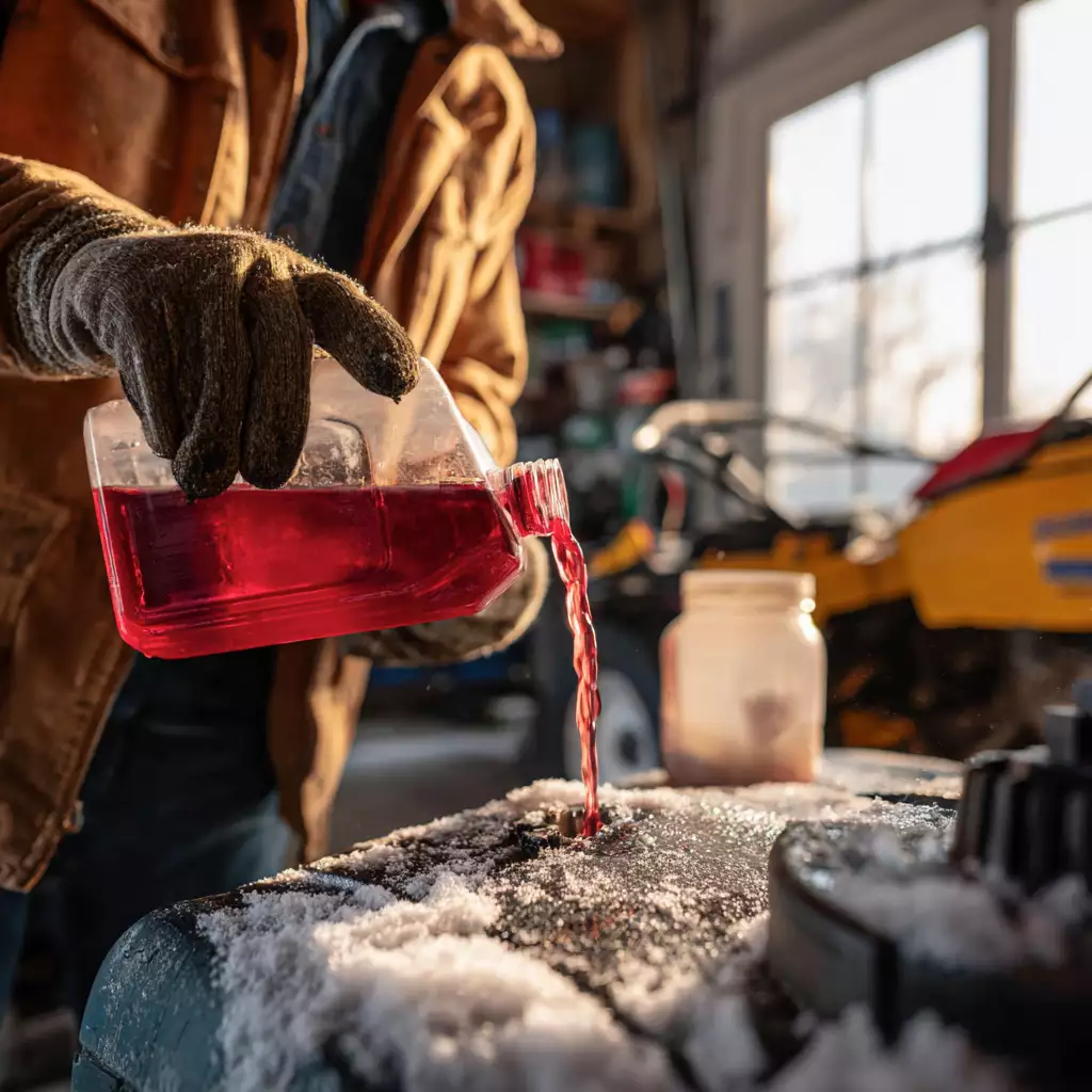 Adding stabilizer during winter storage prep in New Hampshire