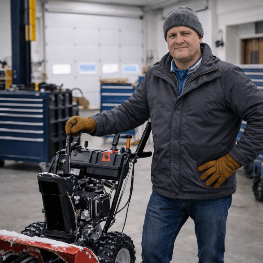Snow blower maintenance service in New Hampshire during winter season