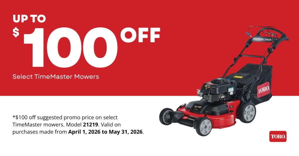 Toro $100 Off Select TimeMaster Mowers