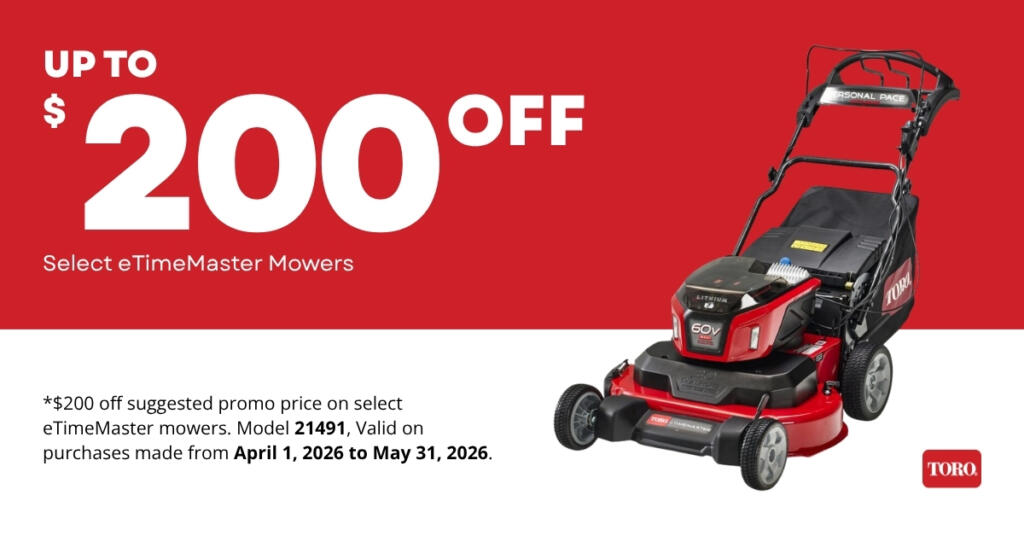 Toro $200 Off Select eTimeMaster Mowers