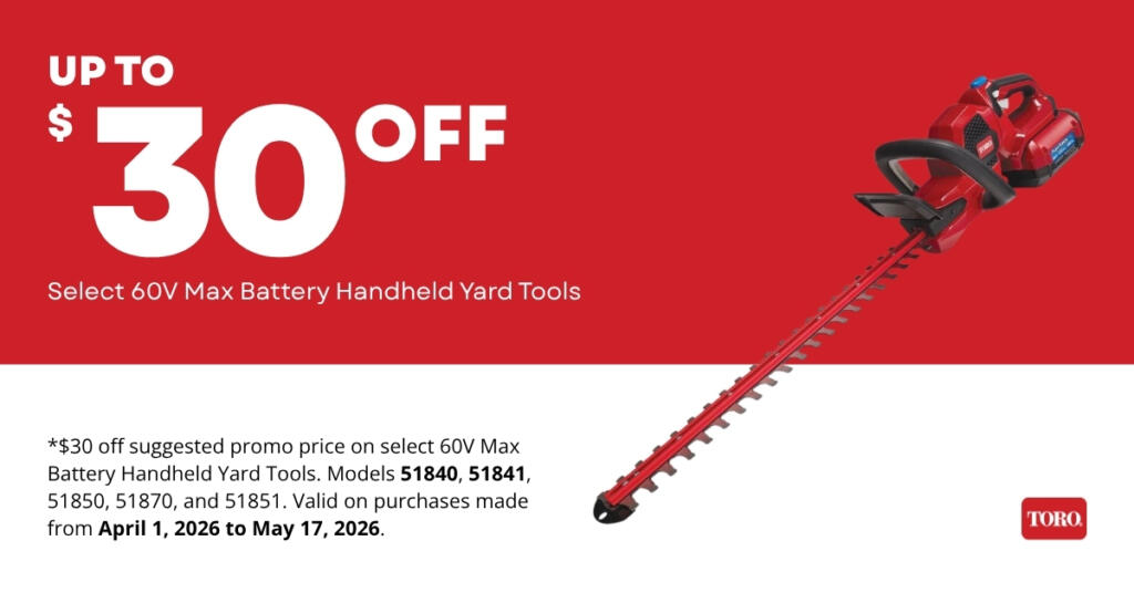 Toro $30 Off Select 60V Max Battery
Handheld Yard Tools