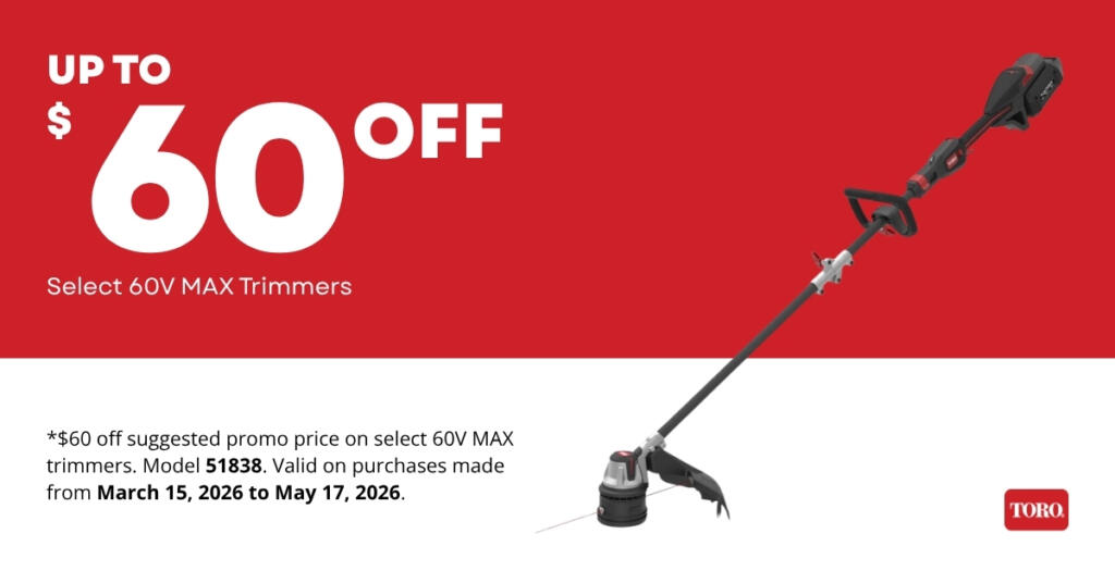 Toro $60 Off Select 60V MAX Trimmers