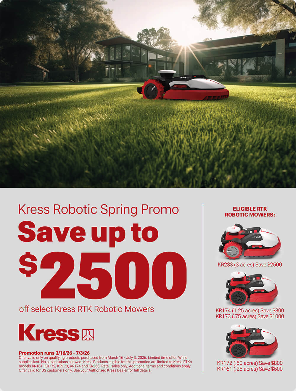 Kress Robotics Spring Price Drop