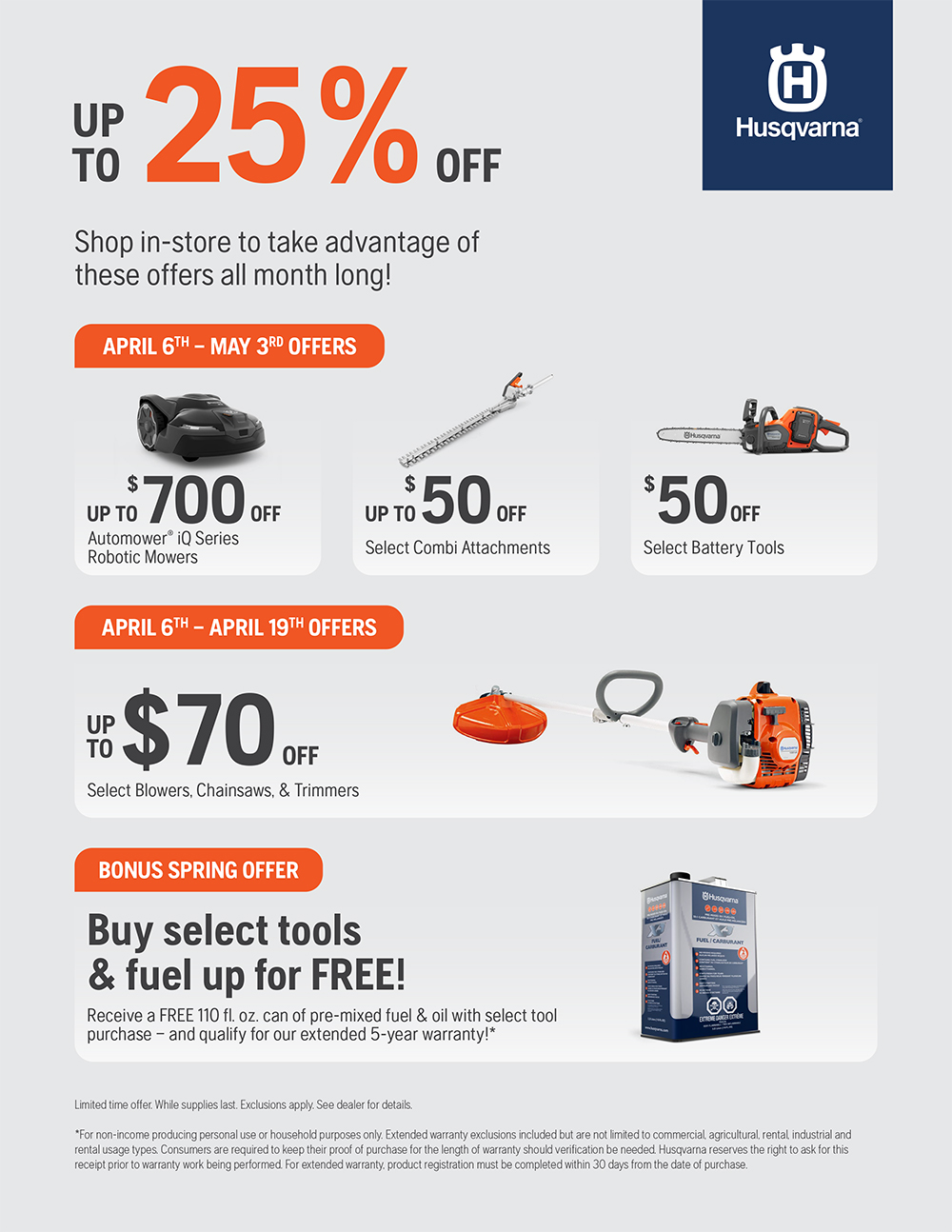 Husqvarna Spring Into Savings 