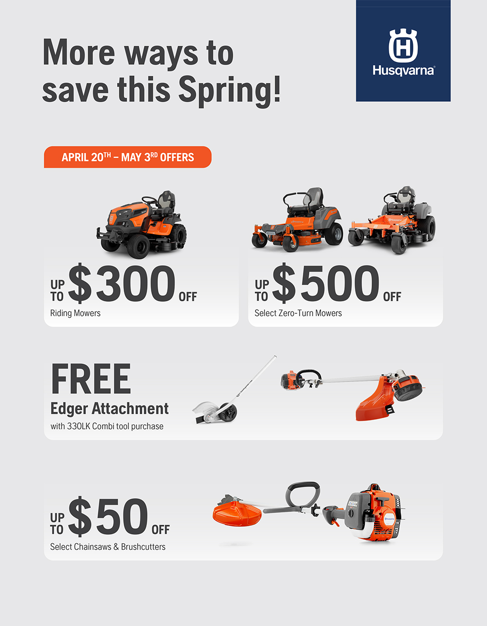 Husqvarna Spring Into Savings 