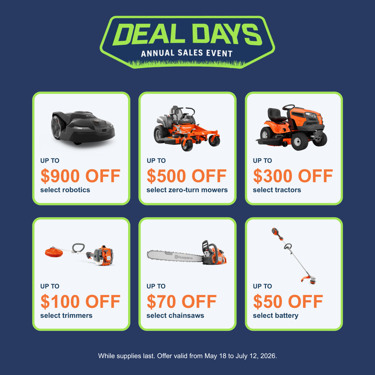 Husqvarna Deal Days 2026