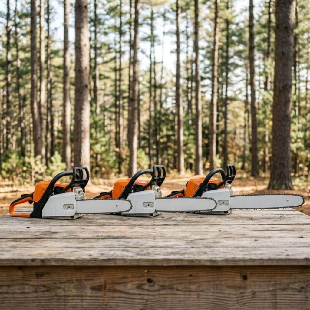 Comparison of chainsaw bar lengths from 14 inch to 20 inch for different New Hampshire property cutting jobs